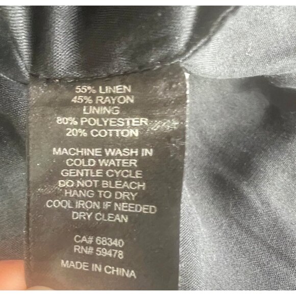 House Of Harlow Black Halter Smocked Linen Blend Bubble Hem Mini Dress Large - Picture 5 of 14